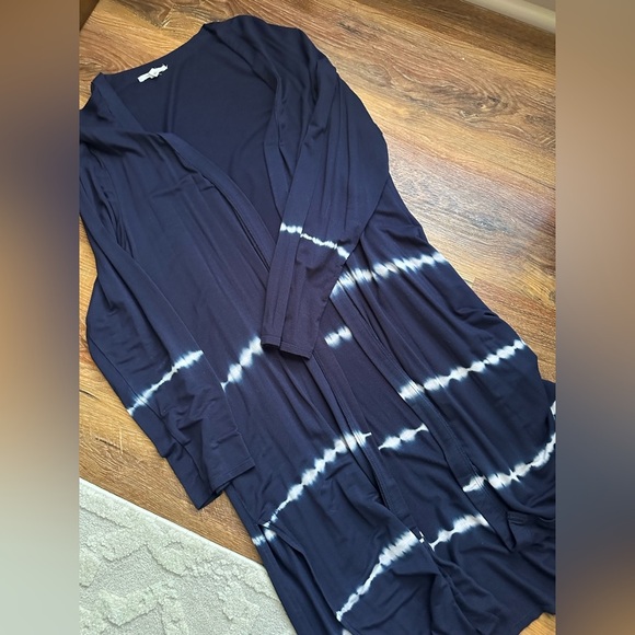 Maurices Navy and White Long Cardigan - Picture 5 of 5